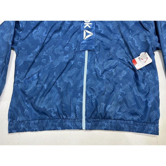 Reebok Womens Blue Windbreaker Jacket 2XL Jogger Coat‎ NWT - Picture 2 of 12